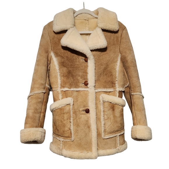 Bert Paley Jackets & Blazers - BERT PALEY Womens 100% Pure Wool Sheepakin Shearling Suede Rancher Jaclet Size 8